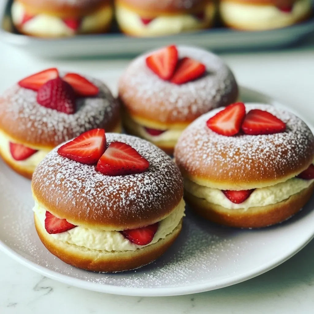Strawberry Cheesecake Stuffed Donuts
